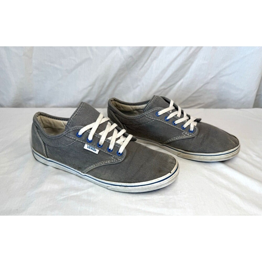 Vans Atwood Canvas Sneakers Gray Womens Size 7.5 Casual Low Top Shoes Lace-Up